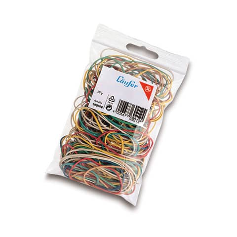 Elastici tondi Lebez colori assortiti in busta da 50 g - 500098